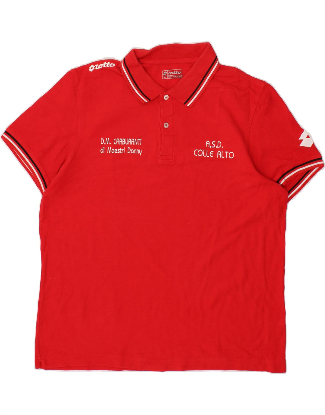 LOTTO Mens Polo Shirt XL Red Cotton Vintage Lotto and Second-Hand Lotto from Messina Hembry 