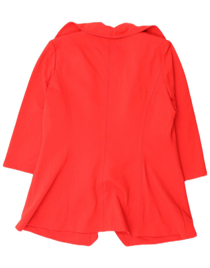Calvin Klein Dame 3/4 ærmet åben blazerjakke US 8 Medium Rød Polyester