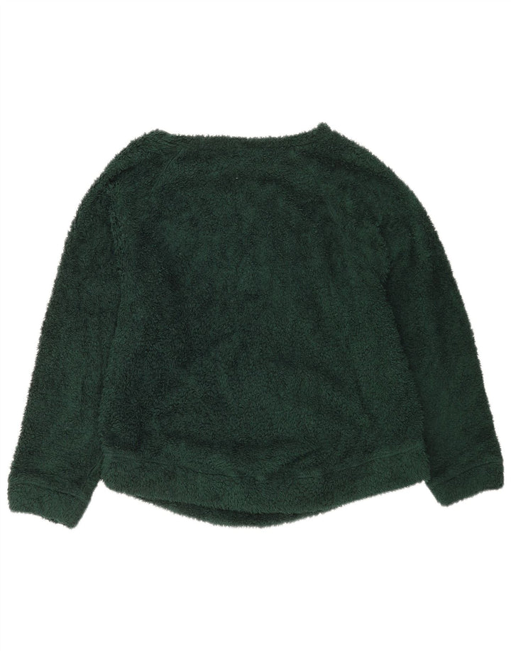 Benetton Dame Oversized Fleece Jumper UK 10 Lille Grøn Polyester