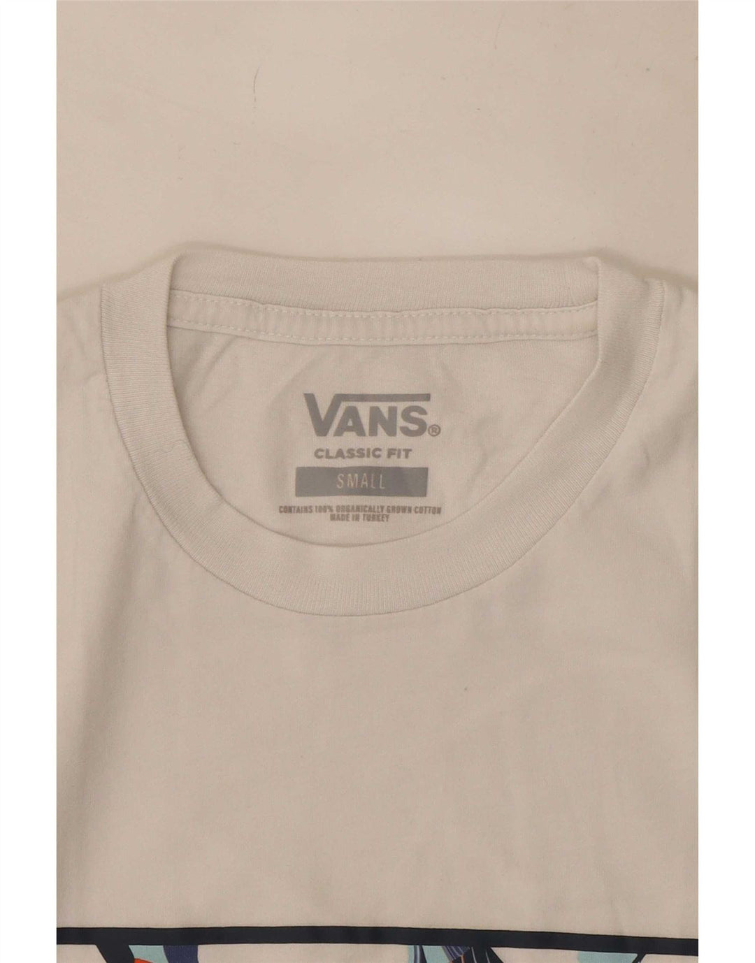 Vans Herre Classic Fit Grafisk T-Shirt Top Lille Hvid Bomuld