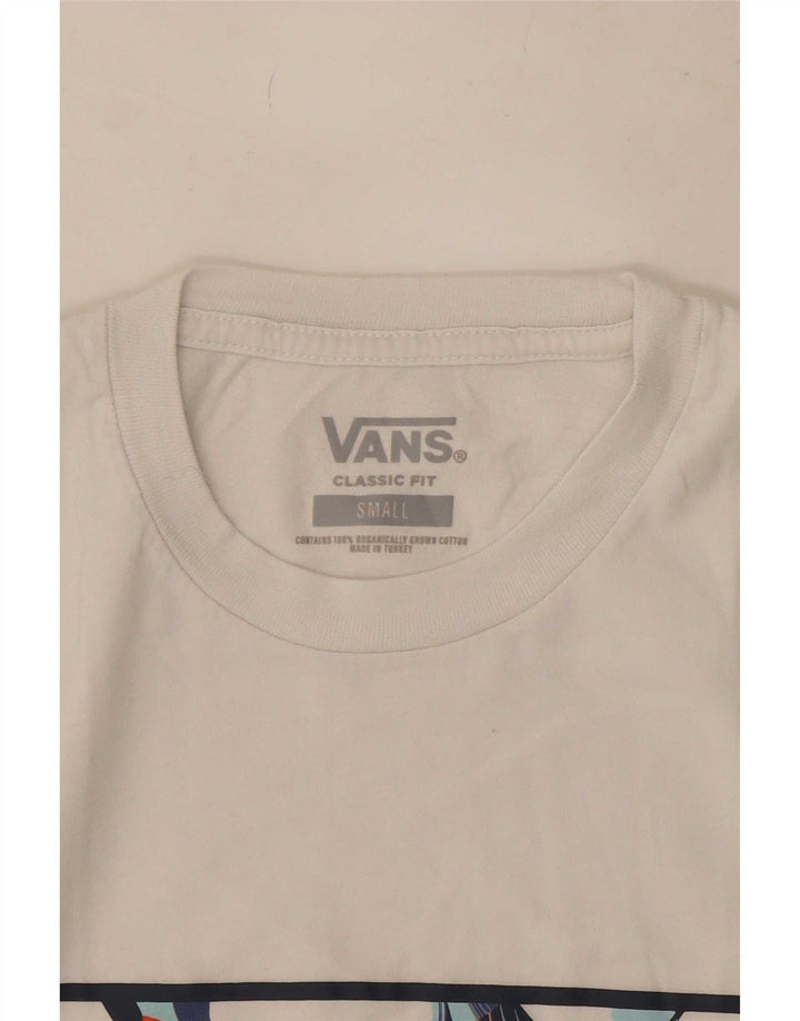 Vans Herre Classic Fit Grafisk T-Shirt Top Lille Hvid Bomuld