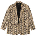 Zara Dame Blazer Jacket UK 14 Large Beige Animal Print Polyester