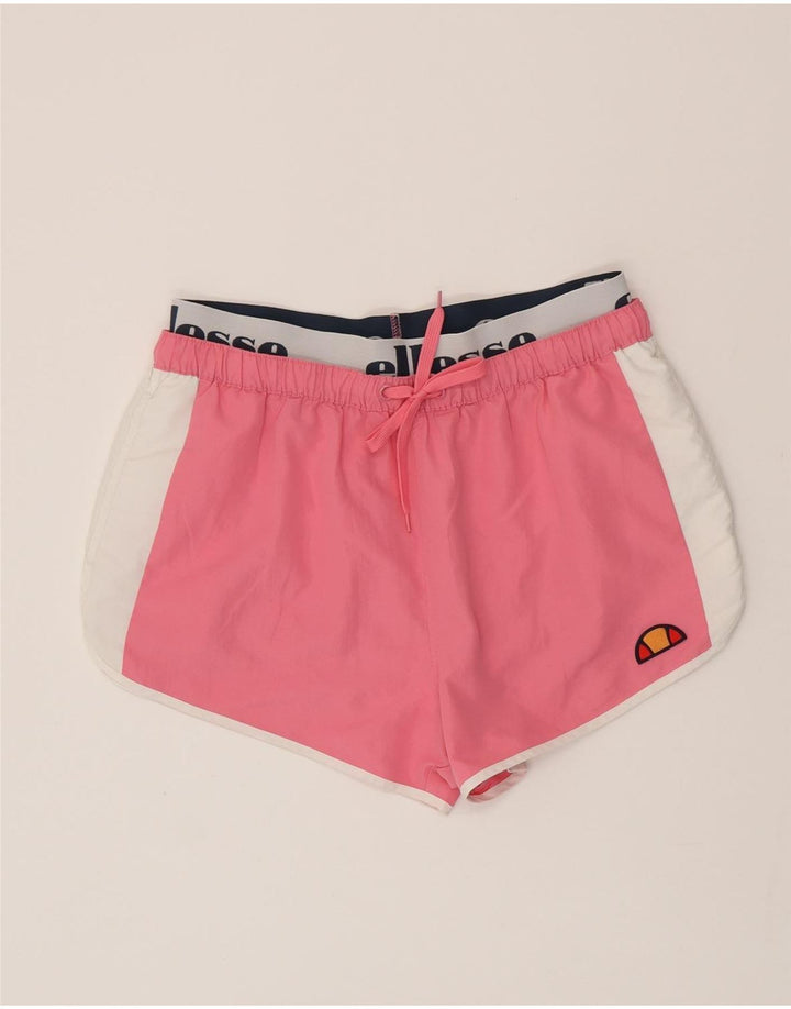 Ellesse Womens grafiske svømmeshorts UK 14 Large Pink Colourblock