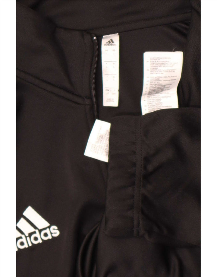 Adidas Herre Aeroready Zip Neck Pullover Træningsdragt Top Stor Sort Polyester