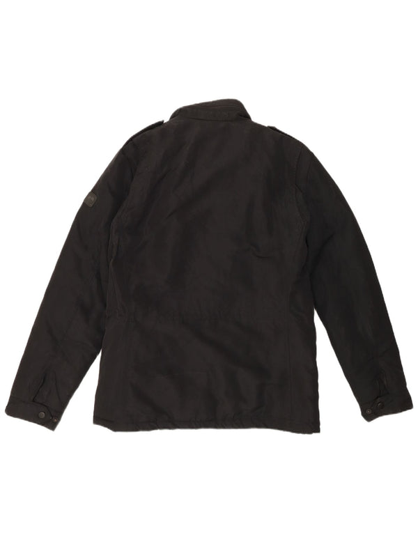 Liu Jo Herre Military Windbreaker Jacket UK 36 Small Black Polyester