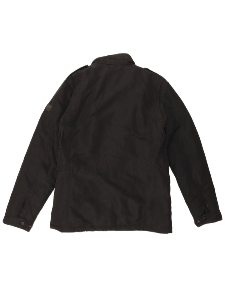 Liu Jo Herre Military Windbreaker Jacket UK 36 Small Black Polyester