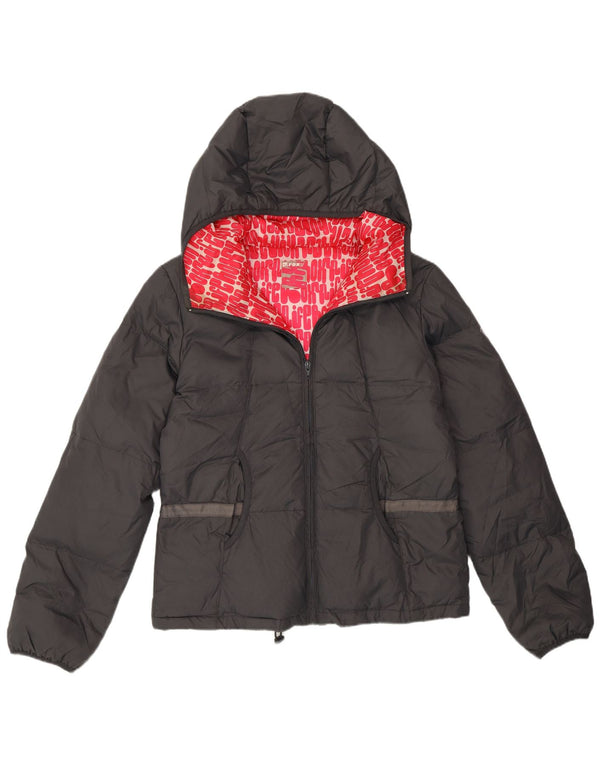 Roxy Dame Hætte Loose Fit Polstret Jakke UK 3 XS Sort Polyamid