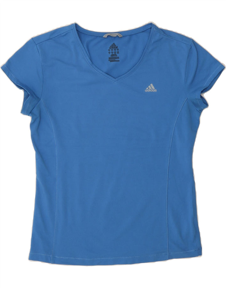 ADIDAS Womens T-Shirt Top UK 16 Large Blue Polyester Vintage Adidas and Second-Hand Adidas from Messina Hembry 