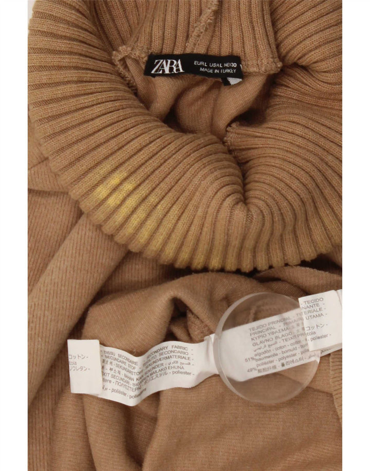 Zara Damevest Top UK 16 Stor Beige Bomuld