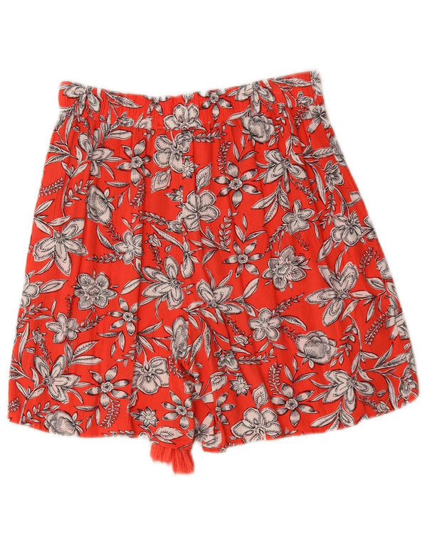 Marks & Spencer Casual Shorts til kvinder UK 6 XS W26 Red Floral Viscose