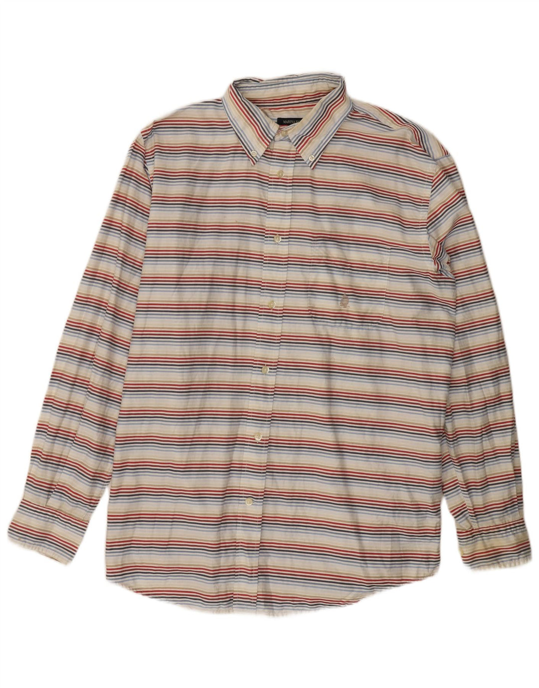 MARINA YACHTING Herreskjorte str. 43 Stor flerfarvet stribet bomuld