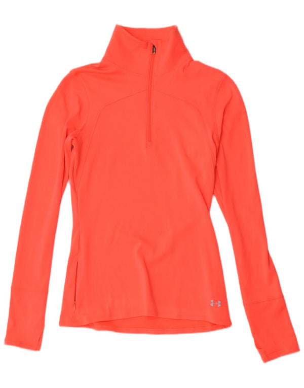 Under Armour Womens Fitted Pullover Tracksuit Top UK 12 Medium Pink