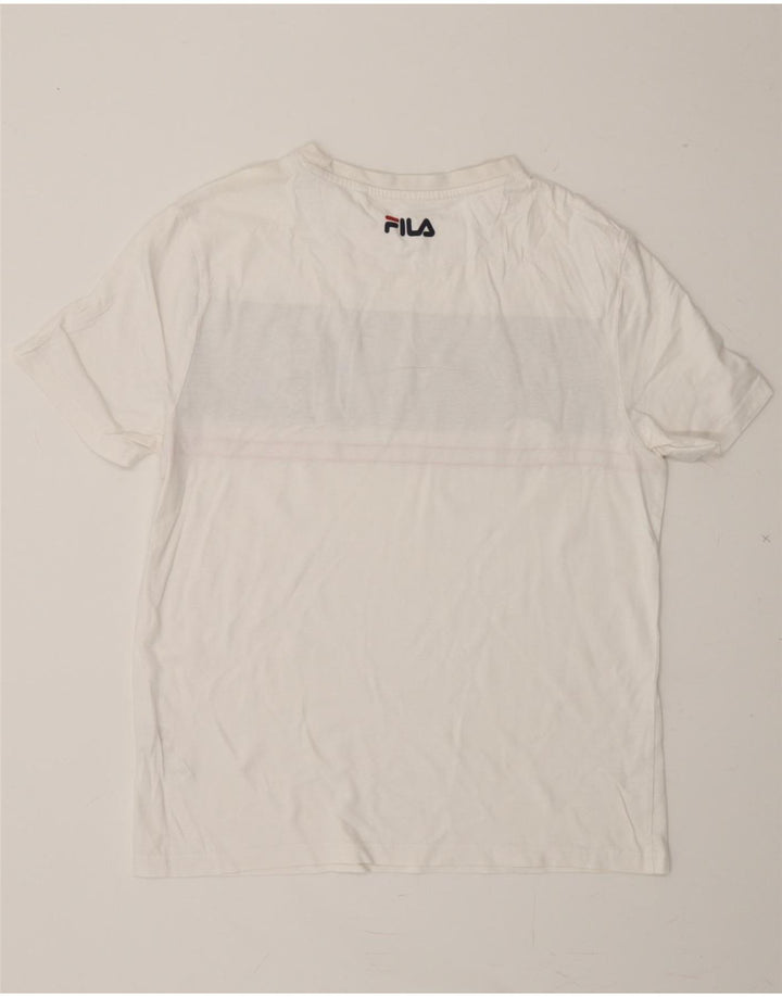 FILA Mens T-Shirt Top XS White Striped Cotton Vintage Fila and Second-Hand Fila from Messina Hembry 