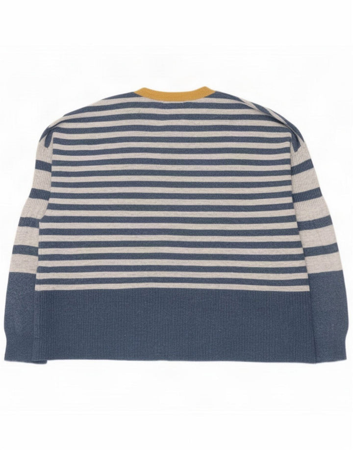 White Stuff Dame sweater med rund hals DK 16 Stor blå stribet