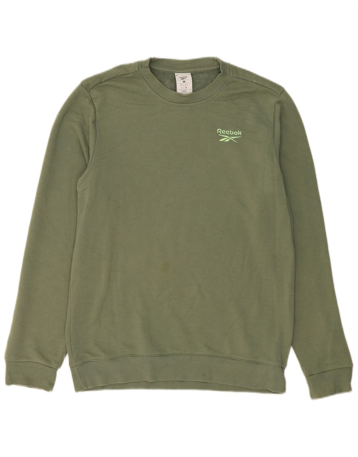 REEBOK Mens Sweatshirt Jumper Medium Green Cotton