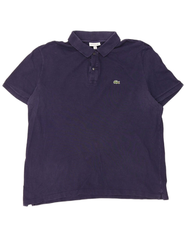 Lacoste Herre Slim Fit Polo Shirt Størrelse 8 3XL Navy Blue Bomuld