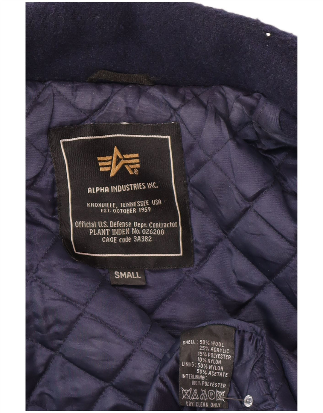 Alpha Industries Dame Oversized Pea Coat UK 10 Small Navy Blue Wool