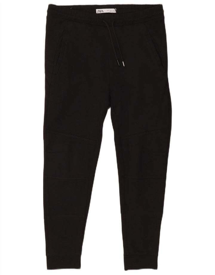 Zara Herre Crop træningsdragt Bukser Joggers Lille sort polyester