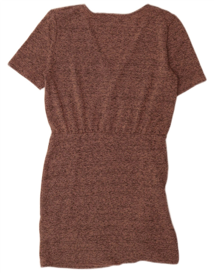 Zara Womens Sheath Dress UK 12 Medium Brown Flecked Polyester