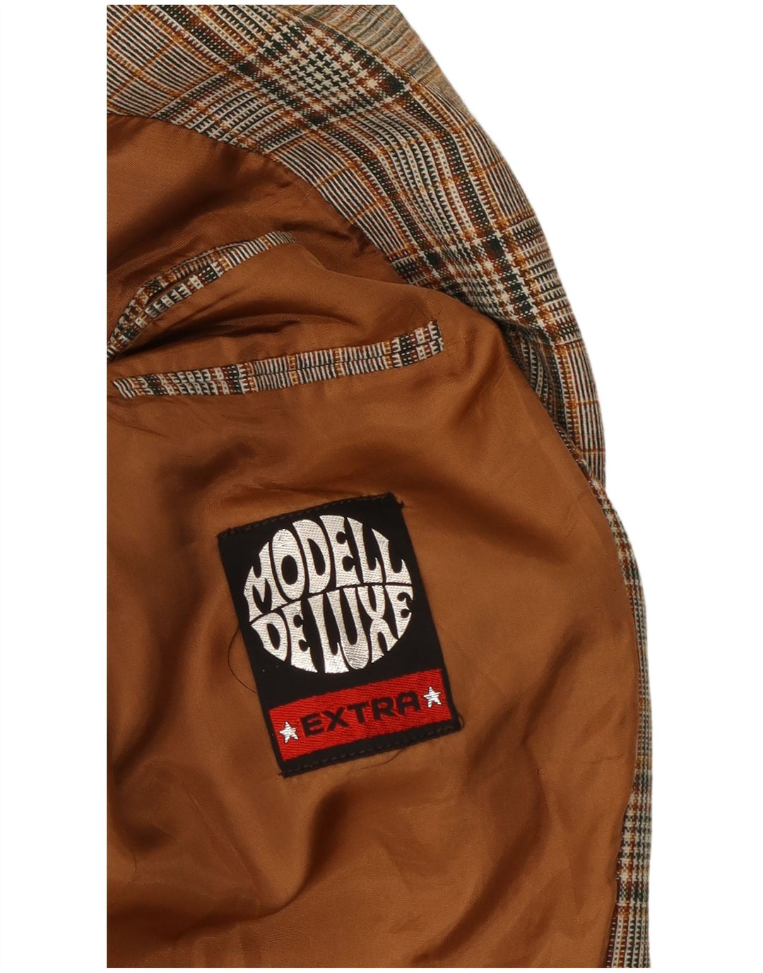 VINTAGE Herre 2-knaps blazerjakke UK 40 Stor grå ternet polyester