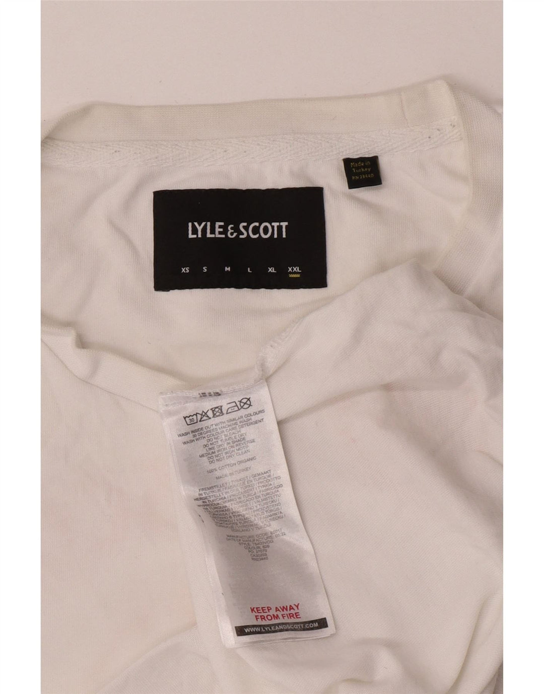 Lyle & Scott Herre grafisk T-shirt top 2XL hvid bomuld
