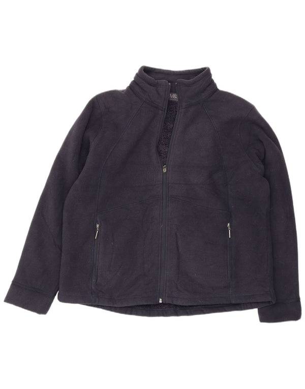 Marks & Spencer Dame Oversized Fleecejakke UK 18 XL Navy Blue Polyester