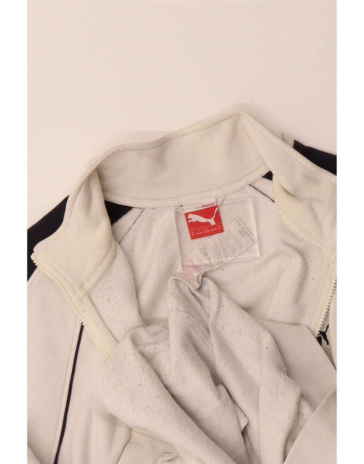 PUMA Mens Graphic Tracksuit Top Jacket XL White Colourblock Polyester