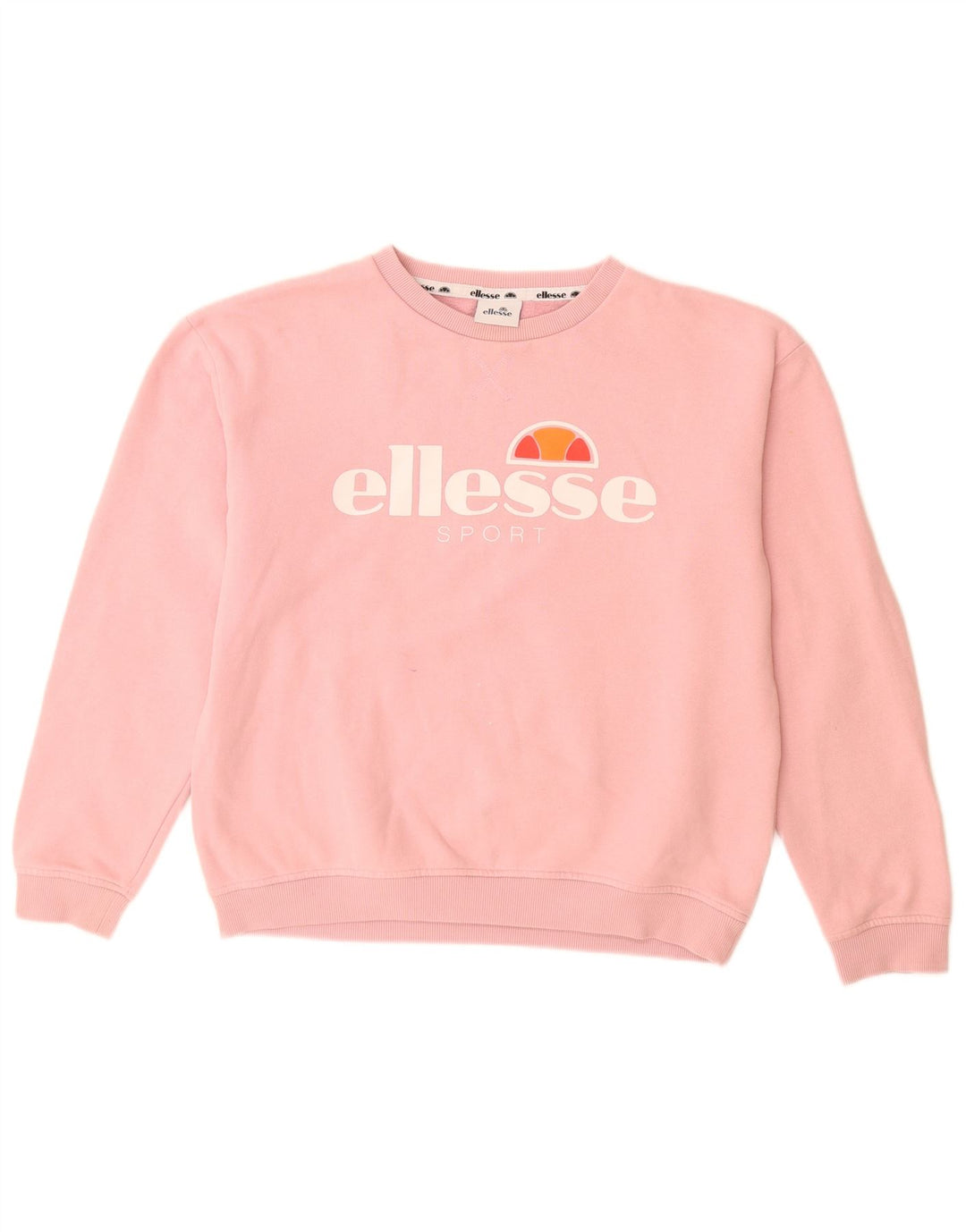 ELLESSE Grafisk Sweatshirt Jumper til kvinder UK 12 Medium Pink Bomuld