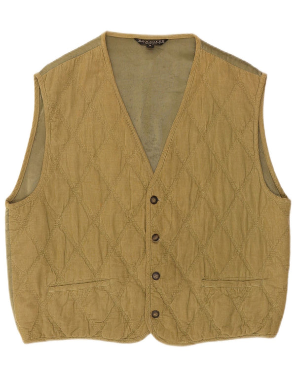 Vintage herre fløjlsvest quiltet vest Stor Khaki