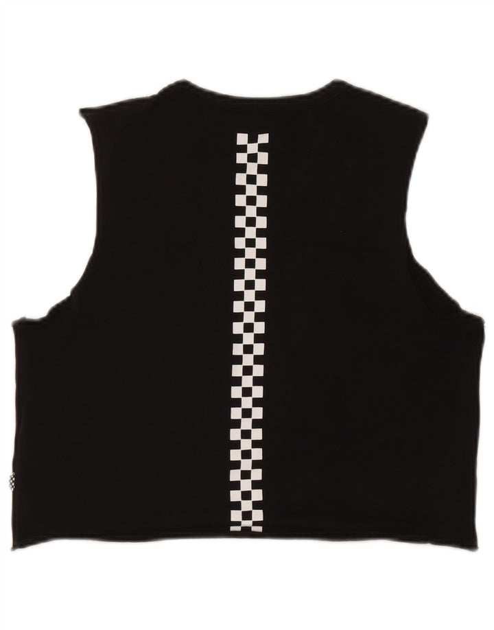 Vans Dame Crop Grafisk Vest Top UK 12 Medium Sort Bomuld