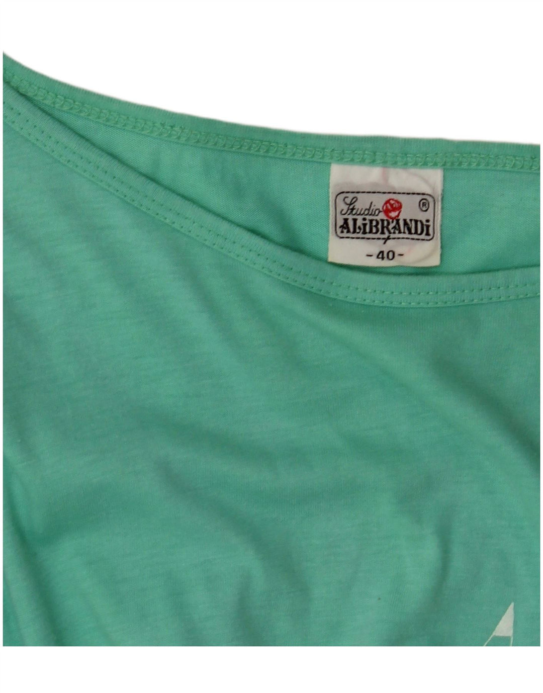VINTAGE Womens Basic Dress EU 40 Medium Green Bomuld