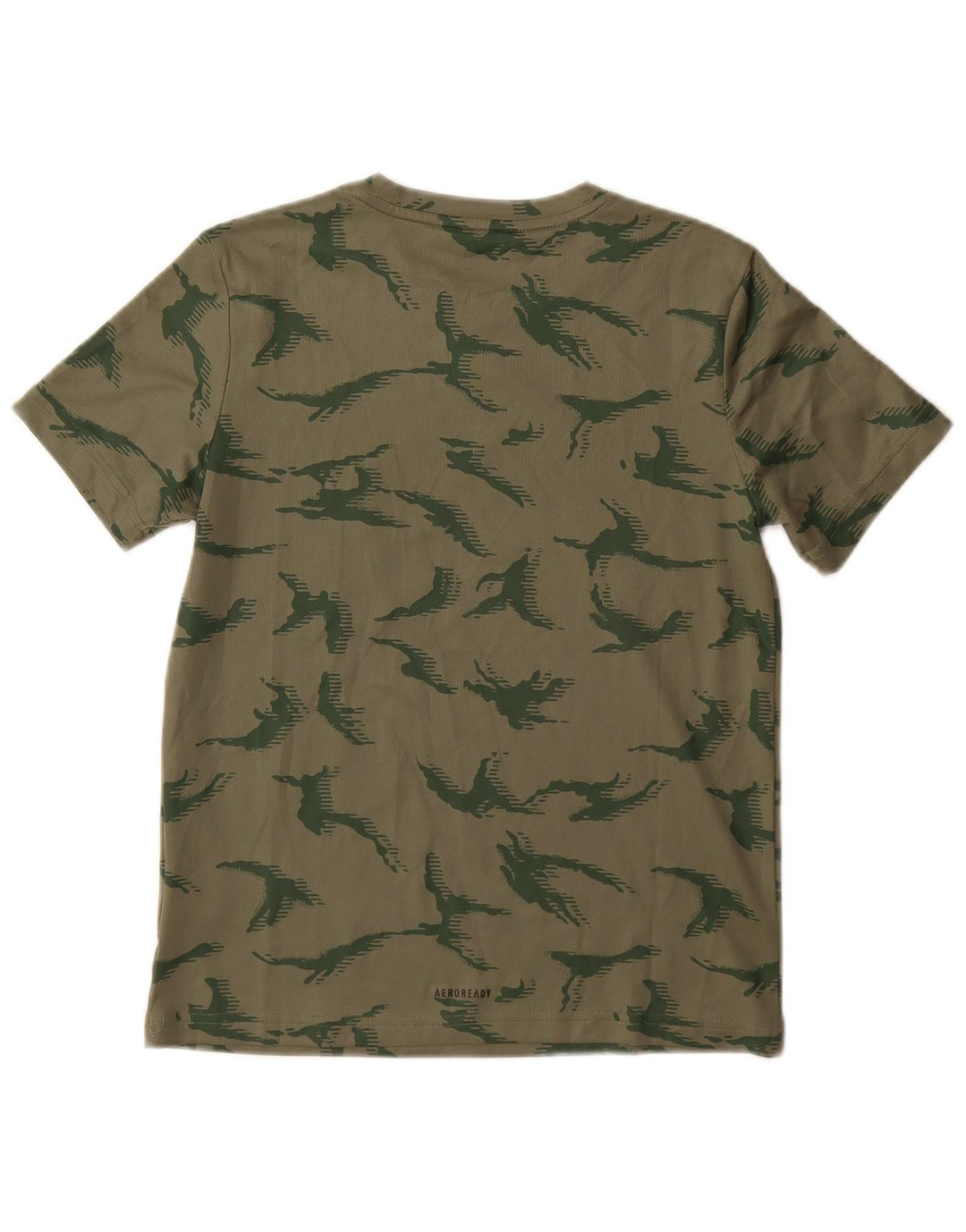 ADIDAS Drenge Grafisk T-Shirt Top 11-12 år Grøn Camouflage Polyester