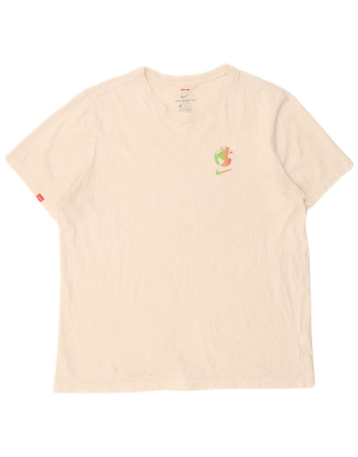 Nike grafisk T-shirt top til mænd XL hvid bomuld