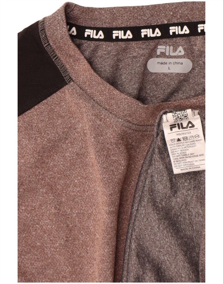 Fila Herre T-Shirt Top Stor Brun Colourblock Polyester