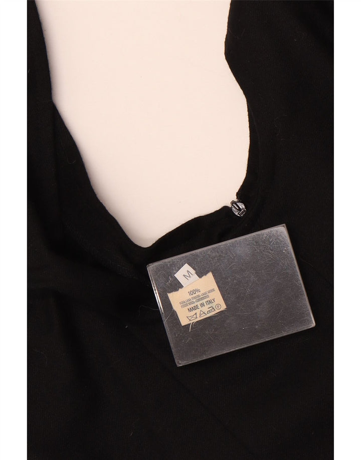 Vintage Dame Mini Pinafore Kjole UK 12 Medium Sort Uld
