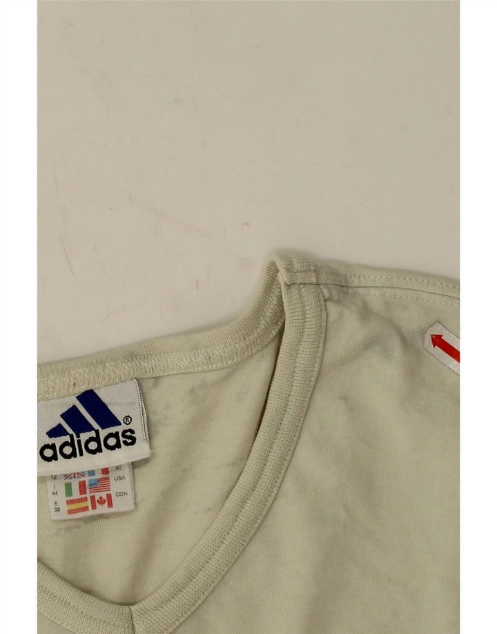 Adidas Dame T-Shirt Top UK 12 Medium Beige