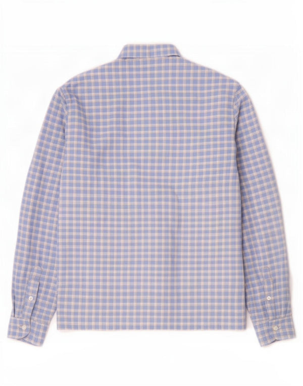 Vintage Womens Ruffle Front Shirt UK 16 Large Blue Check