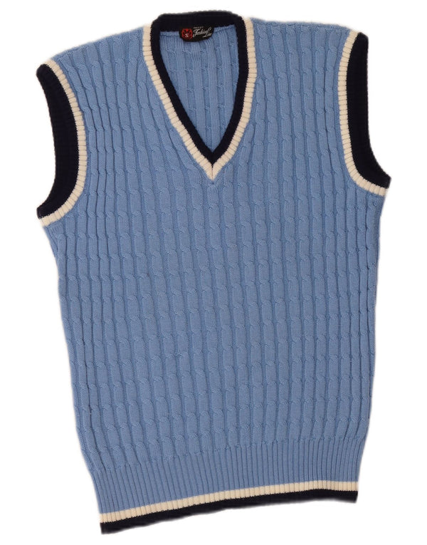 Vintage herrevest tanktop lille blå stribet klassisk