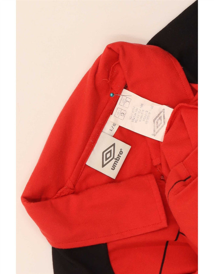 Umbro Herre grafisk poloshirt Stor rødstribet bomuld