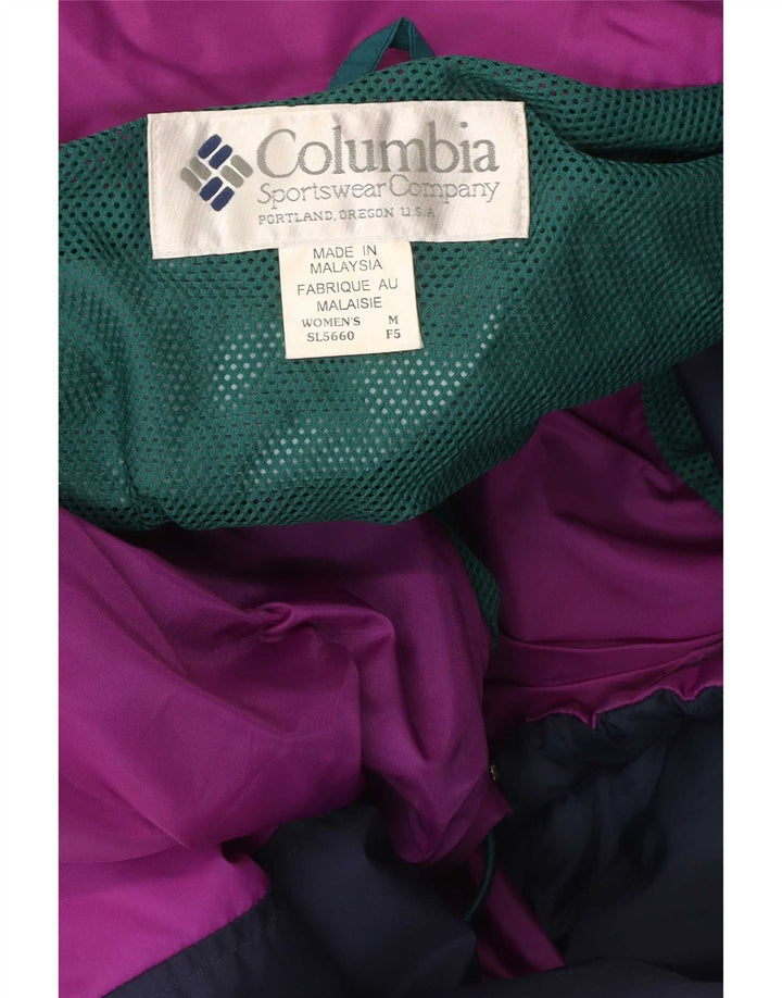 Columbia Dame Hætte Oversized regnjakke UK 14 Medium Green Colourblock