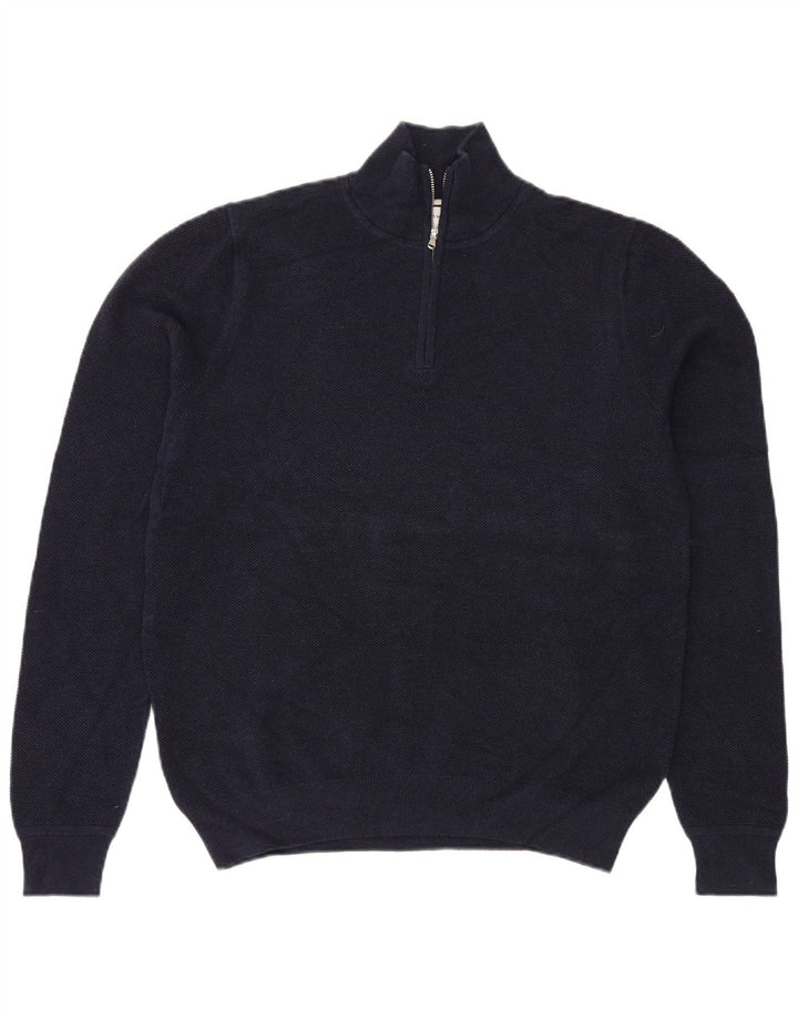 John Lewis herre lynlås-hals sweater stor marineblå bomuld