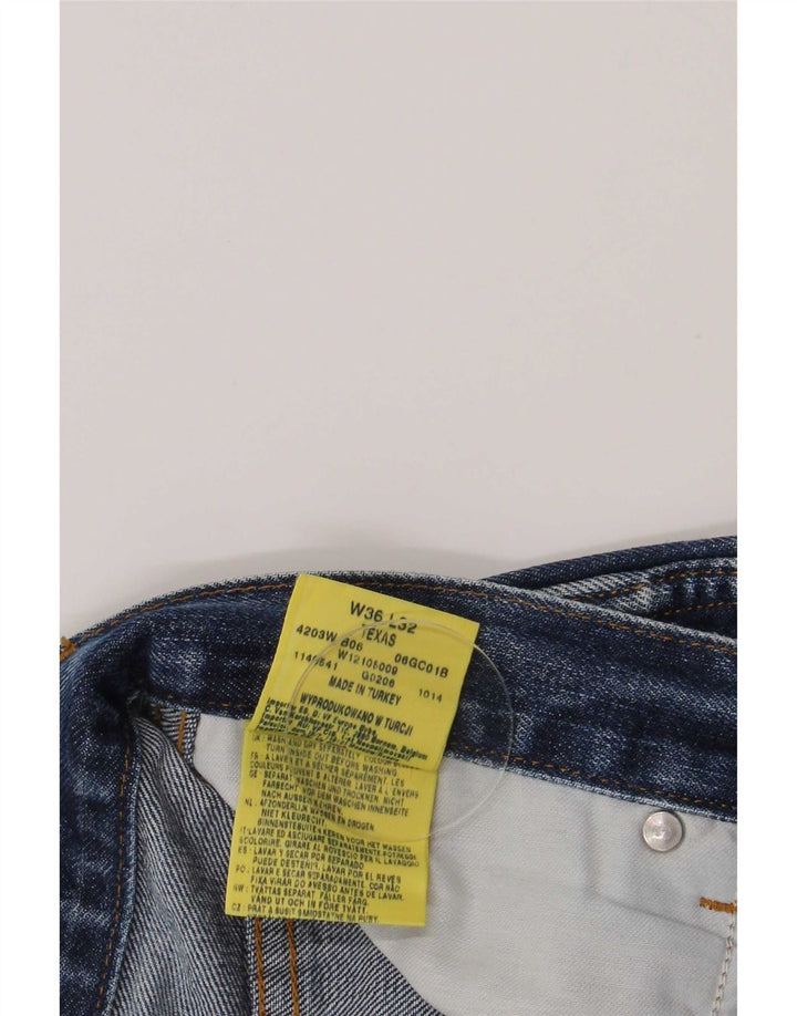 Wrangler Herre Texas Straight Jeans W36 L32 Blå Bomuld