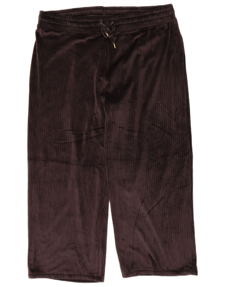 MARKS & SPENCER Womens Velour Tracksuit Trousers UK 18 XL  Black Polyester