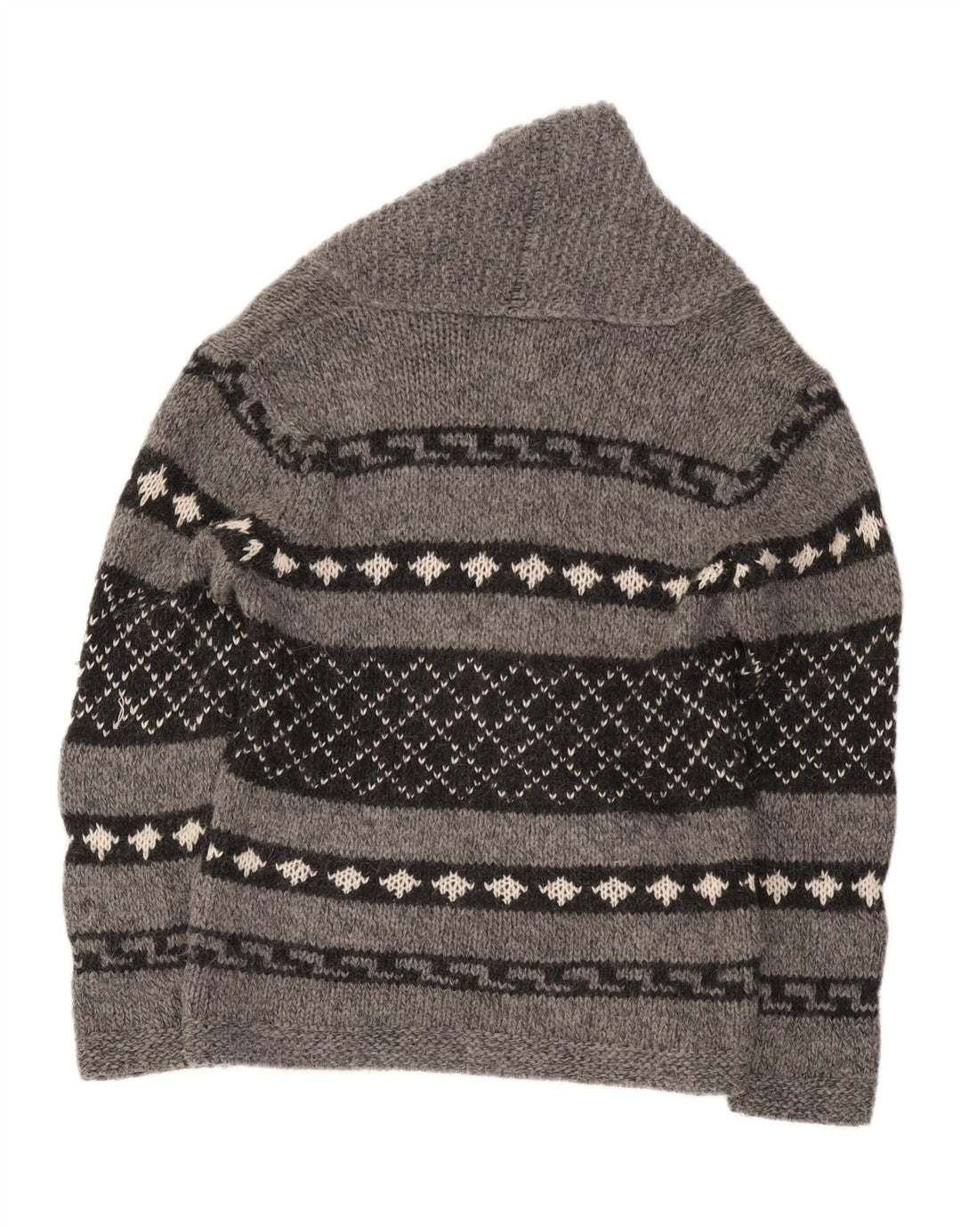 Zara Herre Cardigan Sweater Medium Grå Geometrisk