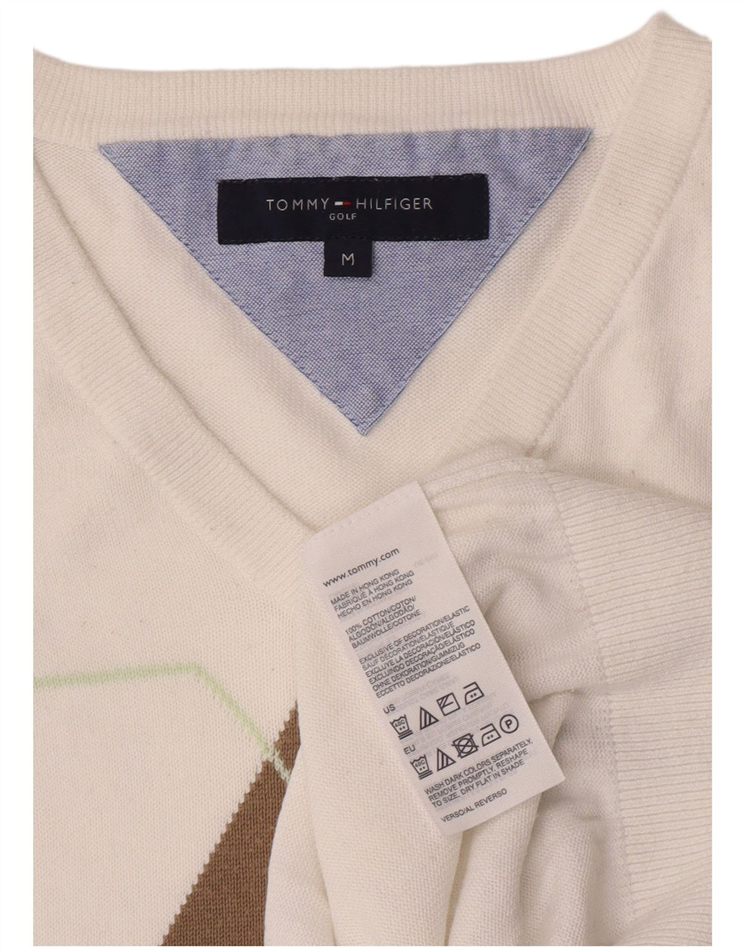 Tommy Hilfiger Herrevest Tank Top Medium White Argyle/Diamond Bomuld