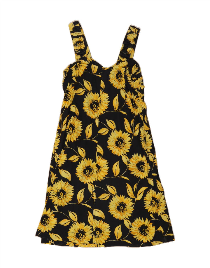 LIOLA Womens Sundress UK 12 Medium Black Floral Vintage Liola and Second-Hand Liola from Messina Hembry 