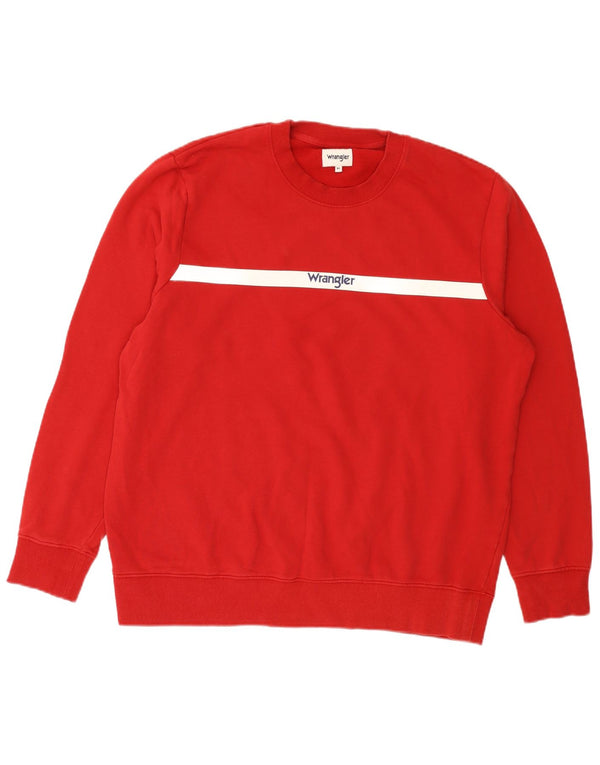 Wrangler Mens Graphic Regular Fit Sweatshirt Jumper XL Red Striped Cotton