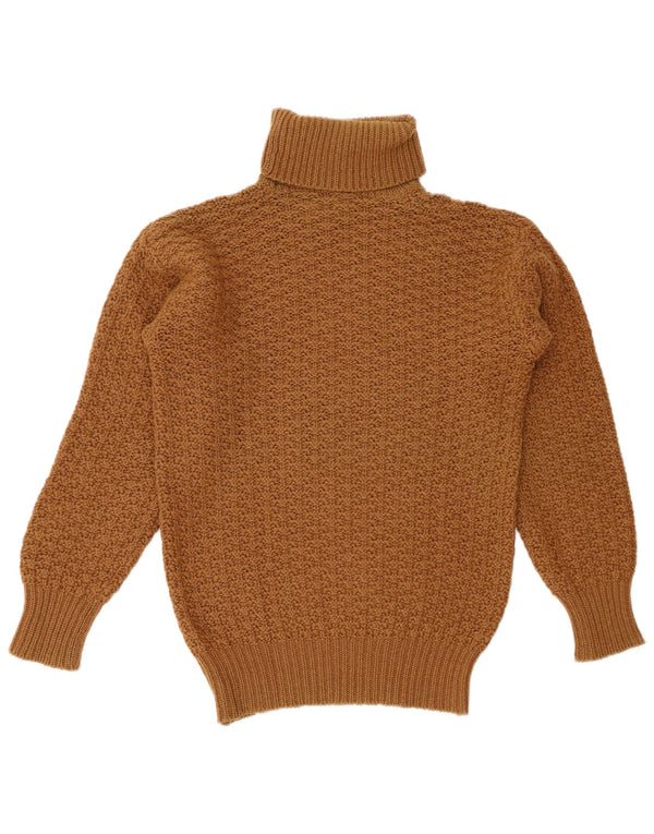 BENETTON Dame Rullehals Sweater UK 12 Medium Brun Uld