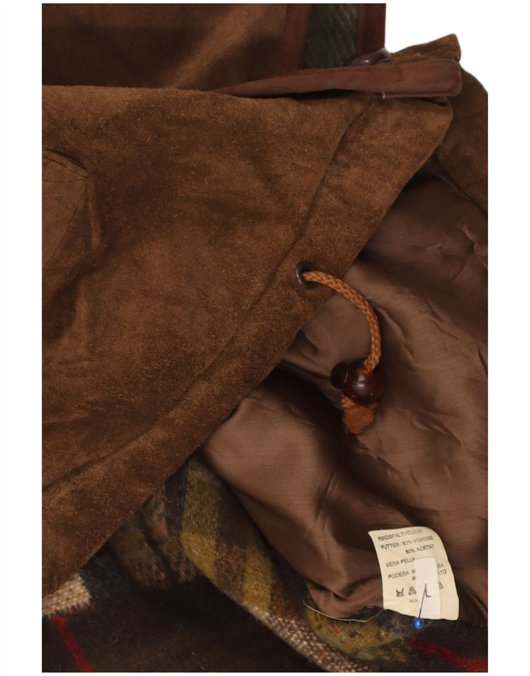 Vintage herre ruskind vest Stor brun patchwork læder