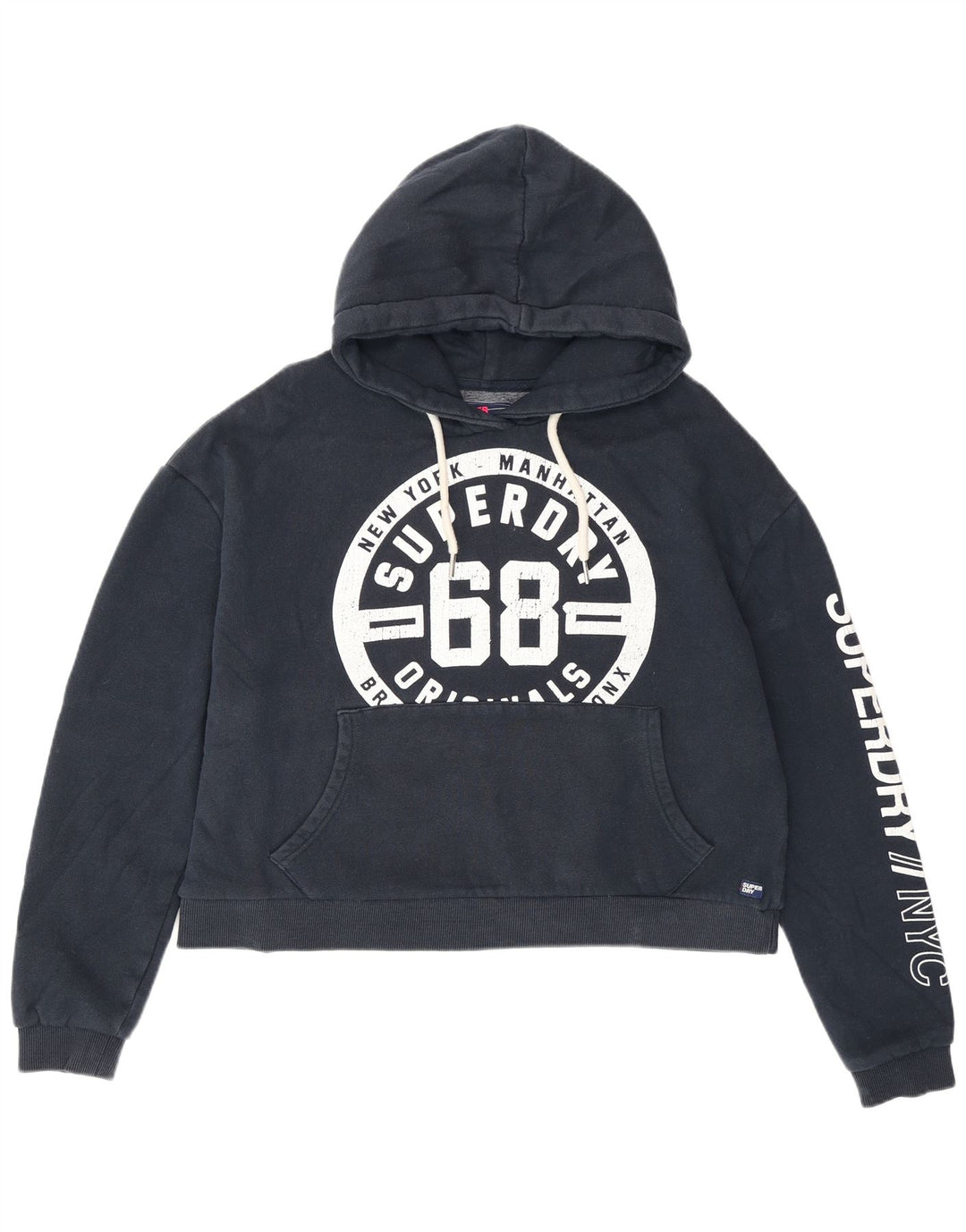 Superdry Graphic Oversized Hoodie Jumper UK 14 Medium Navy Blue